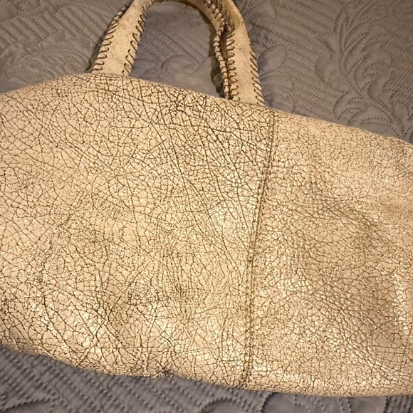 Latico, Cream Color Crackly Distressed Leather Purse/Small Tote in great cond. - Picture 5 of 12